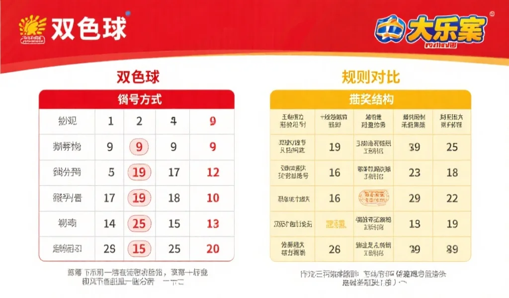 双色球 VS 大乐透：深度对比两种彩票资讯，规则与特点详解